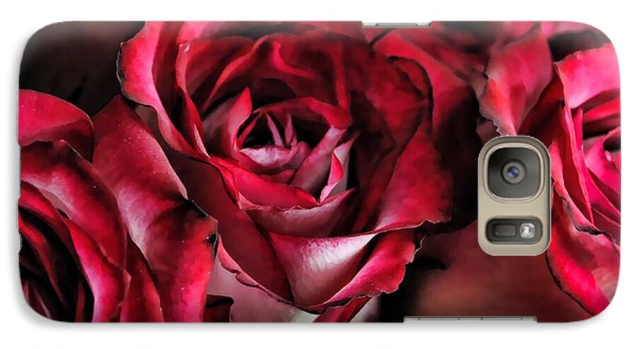 Red and White Rose Bouquet - Phone Case