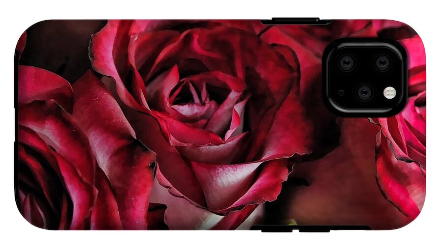 Red and White Rose Bouquet - Phone Case