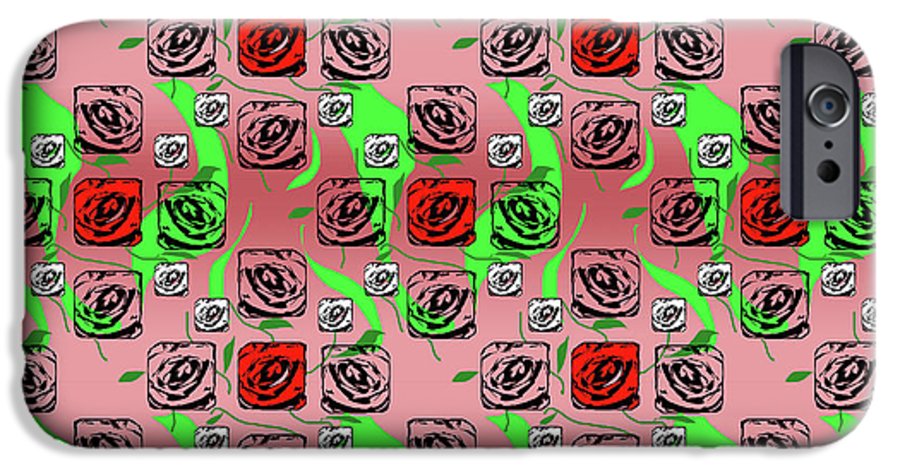 Red and White Roses Pattern On Pink - Phone Case