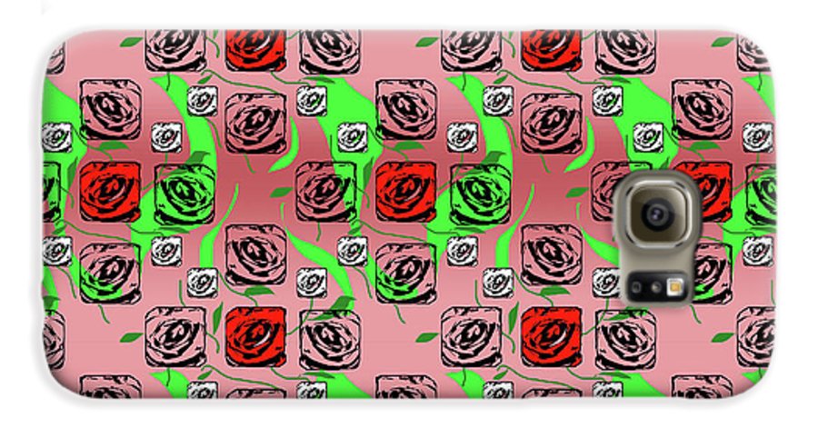 Red and White Roses Pattern On Pink - Phone Case