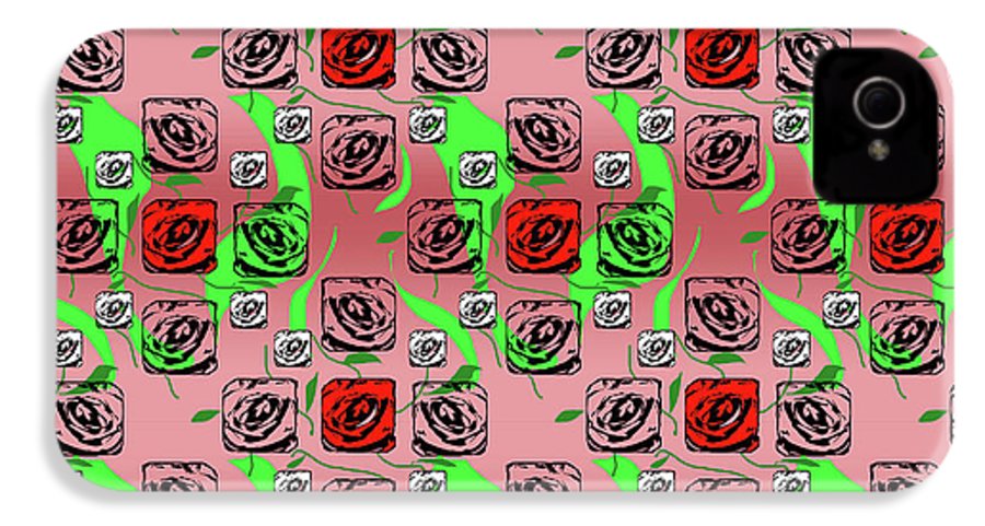 Red and White Roses Pattern On Pink - Phone Case