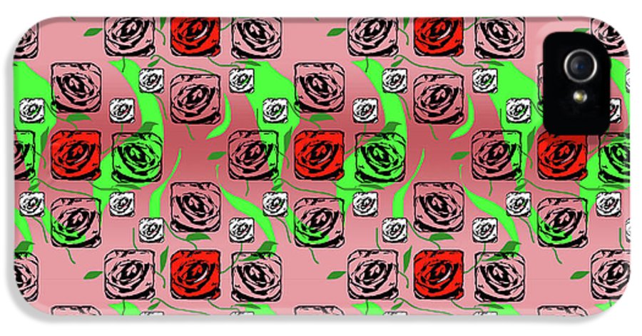 Red and White Roses Pattern On Pink - Phone Case