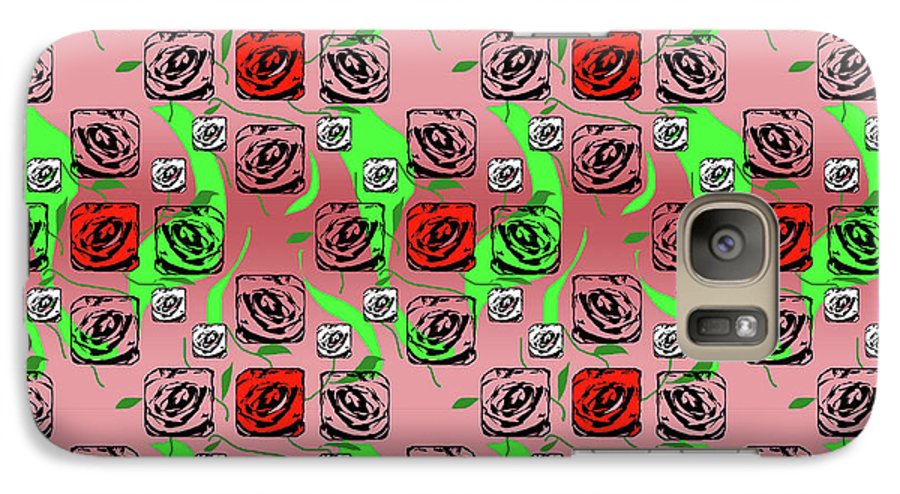 Red and White Roses Pattern On Pink - Phone Case