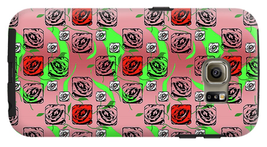 Red and White Roses Pattern On Pink - Phone Case