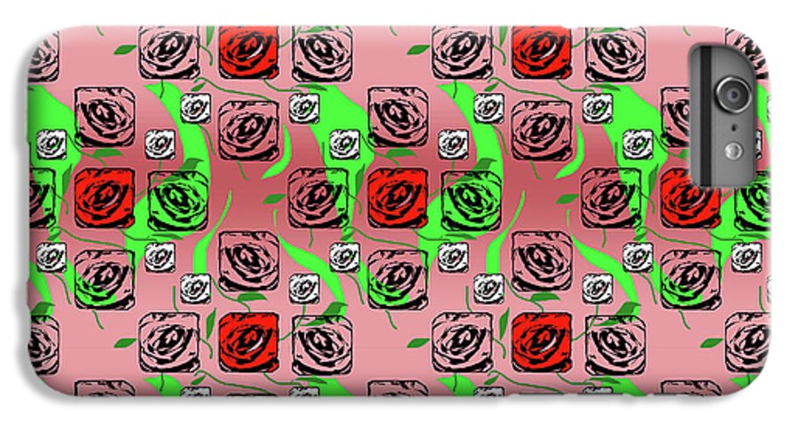 Red and White Roses Pattern On Pink - Phone Case