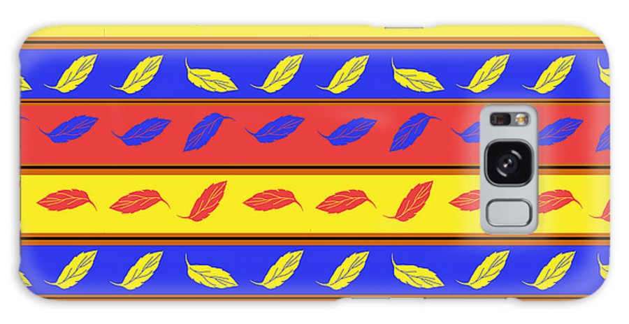 Red Blue Yellow Leaves Stripes - Phone Case