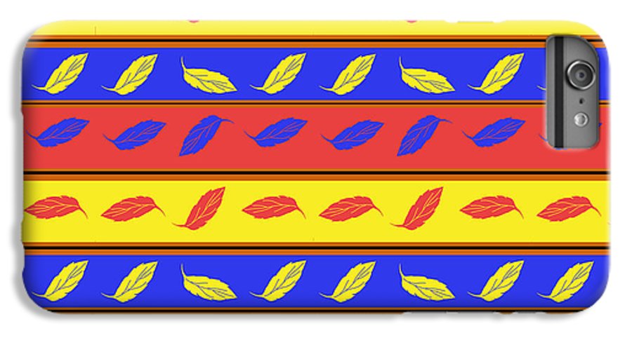 Red Blue Yellow Leaves Stripes - Phone Case