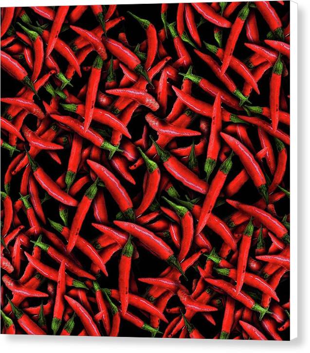 Red Chili Peppers Pattern - Canvas Print