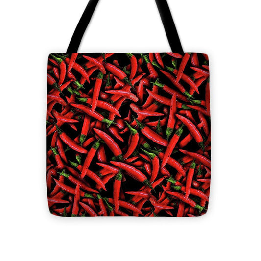 Red Chili Peppers Pattern - Tote Bag