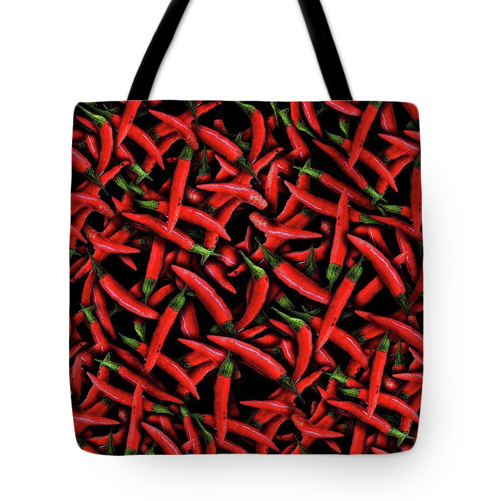 Red Chili Peppers Pattern - Tote Bag