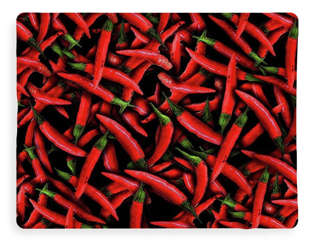 Red Chili Peppers Pattern - Blanket