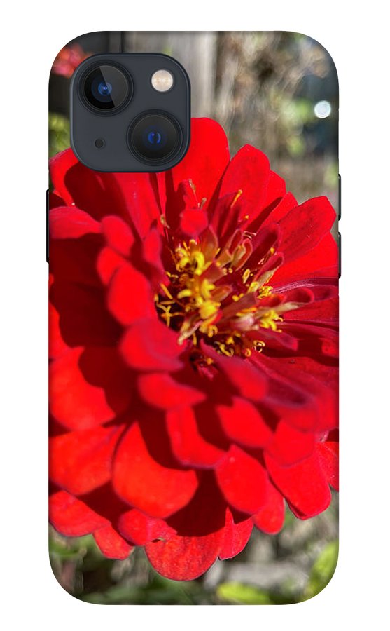 Red Flower In Autumn - Phone Case