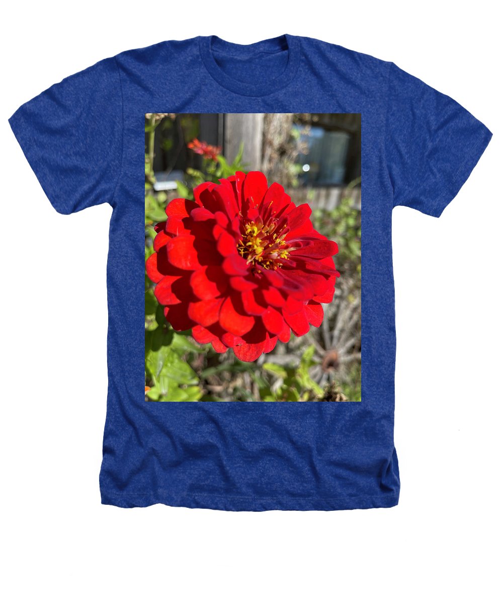 Red Flower In Autumn - Heathers T-Shirt