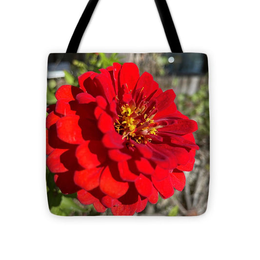 Red Flower In Autumn - Tote Bag