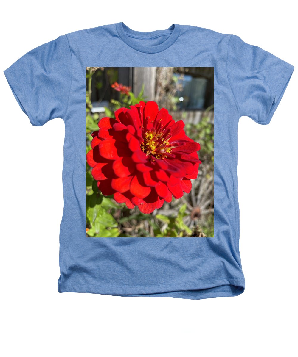 Red Flower In Autumn - Heathers T-Shirt