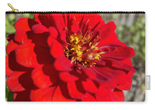 Red Flower In Autumn - Zip Pouch