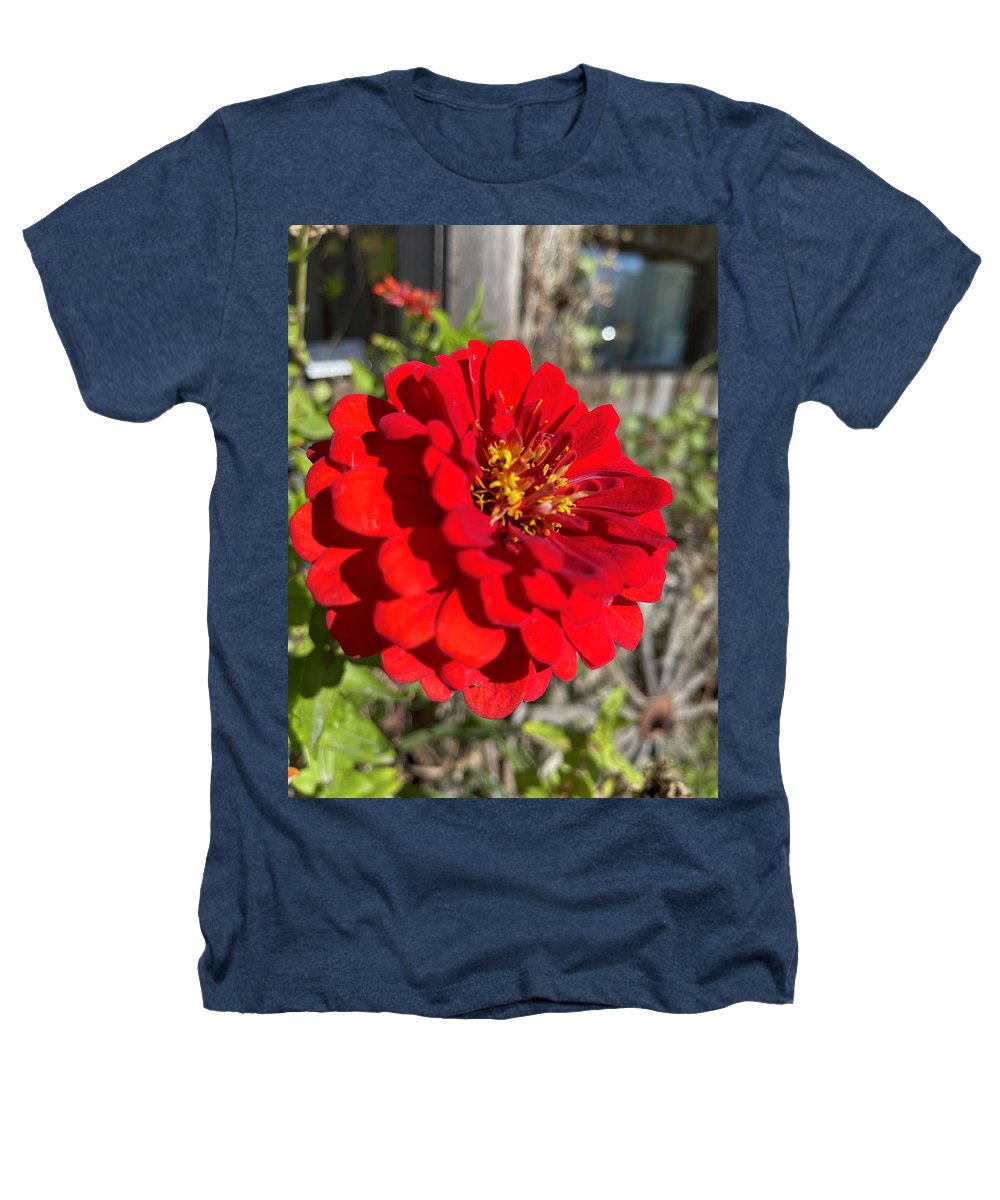 Red Flower In Autumn - Heathers T-Shirt