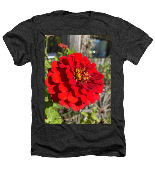 Red Flower In Autumn - Heathers T-Shirt
