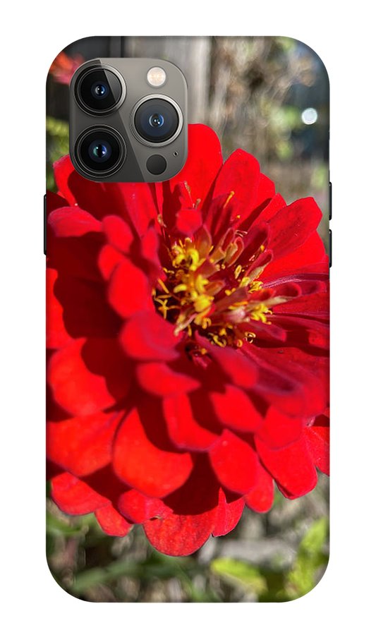 Red Flower In Autumn - Phone Case