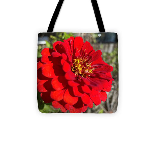 Red Flower In Autumn - Tote Bag
