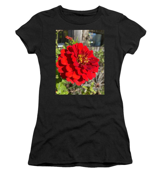 Red Flower In Autumn - Women's T-Shirt