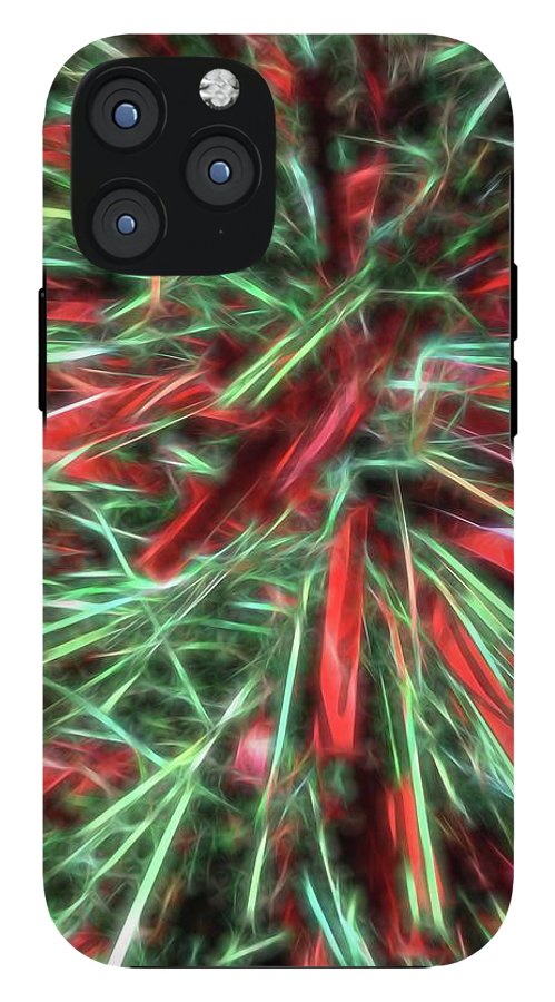 Red Green Christmas Garland Abstract - Phone Case