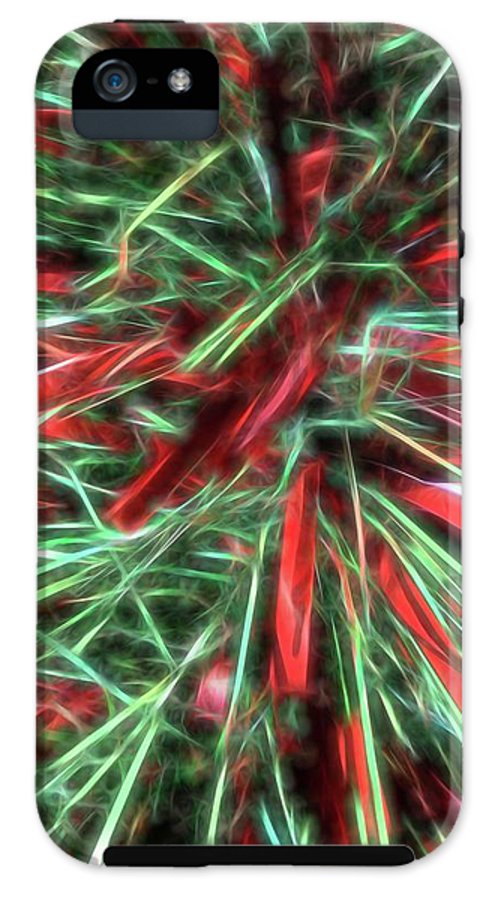 Red Green Christmas Garland Abstract - Phone Case