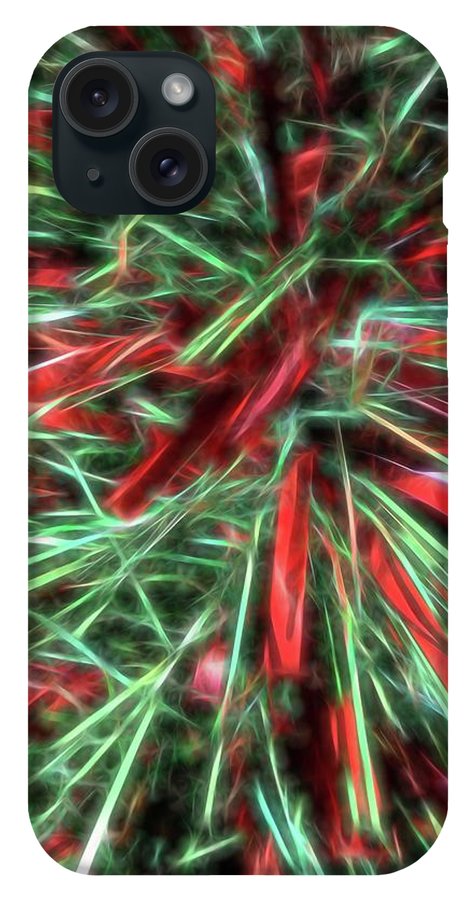 Red Green Christmas Garland Abstract - Phone Case