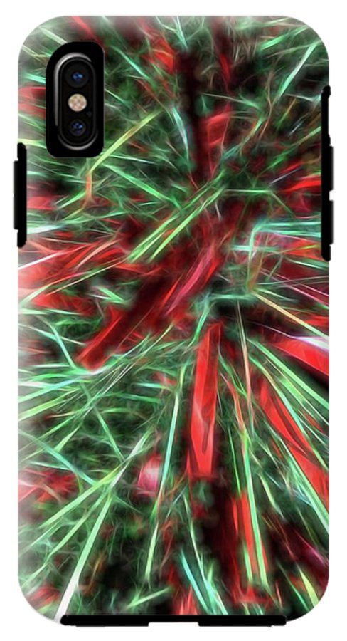 Red Green Christmas Garland Abstract - Phone Case