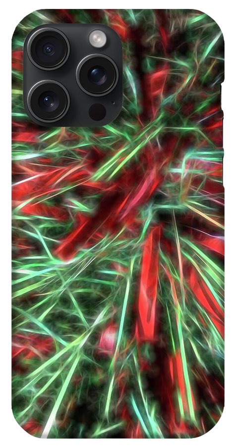 Red Green Christmas Garland Abstract - Phone Case