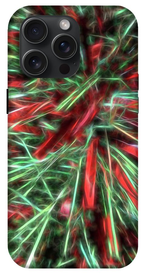 Red Green Christmas Garland Abstract - Phone Case