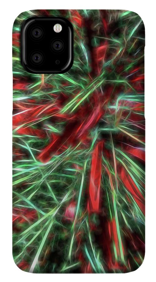 Red Green Christmas Garland Abstract - Phone Case