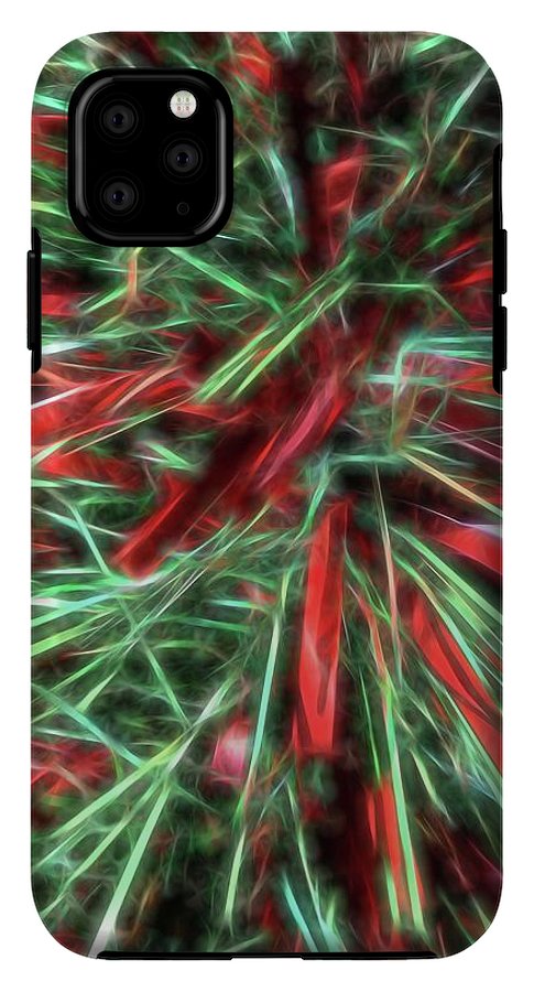 Red Green Christmas Garland Abstract - Phone Case