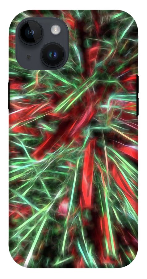 Red Green Christmas Garland Abstract - Phone Case