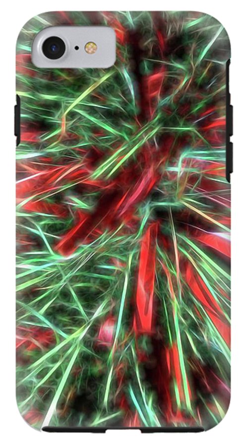 Red Green Christmas Garland Abstract - Phone Case