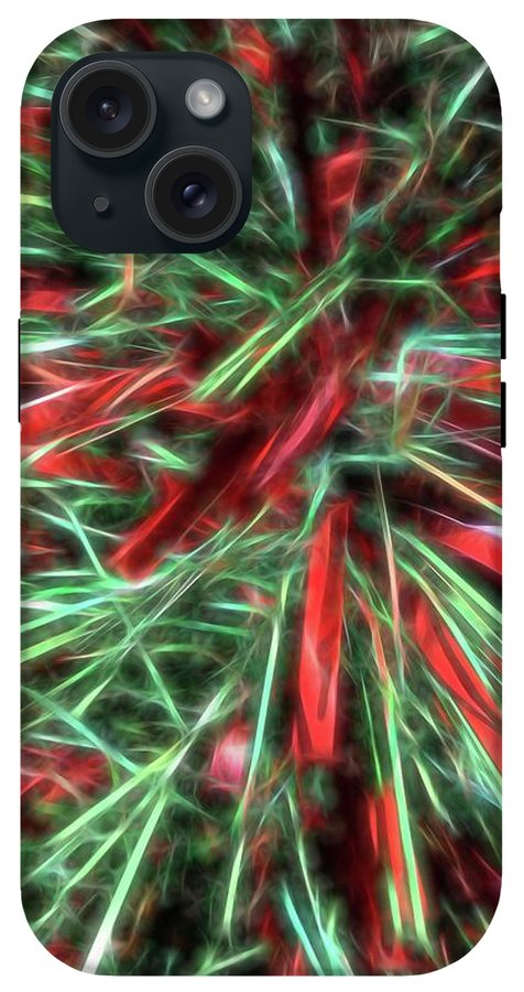 Red Green Christmas Garland Abstract - Phone Case