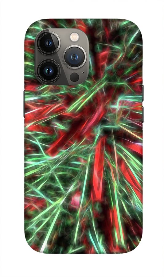 Red Green Christmas Garland Abstract - Phone Case