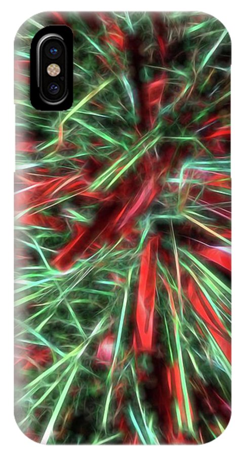 Red Green Christmas Garland Abstract - Phone Case