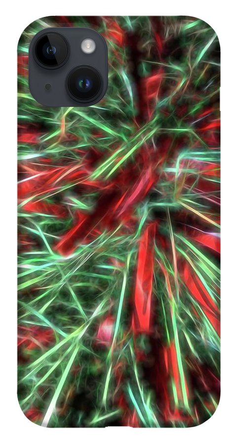 Red Green Christmas Garland Abstract - Phone Case