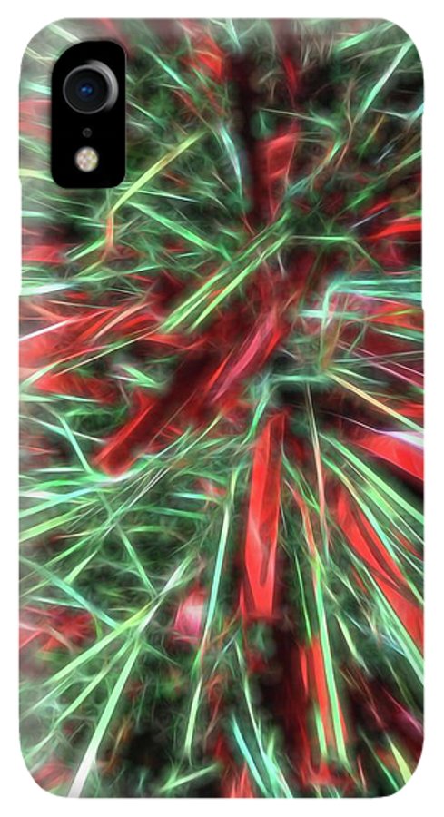 Red Green Christmas Garland Abstract - Phone Case
