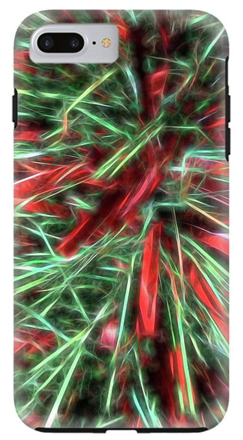 Red Green Christmas Garland Abstract - Phone Case