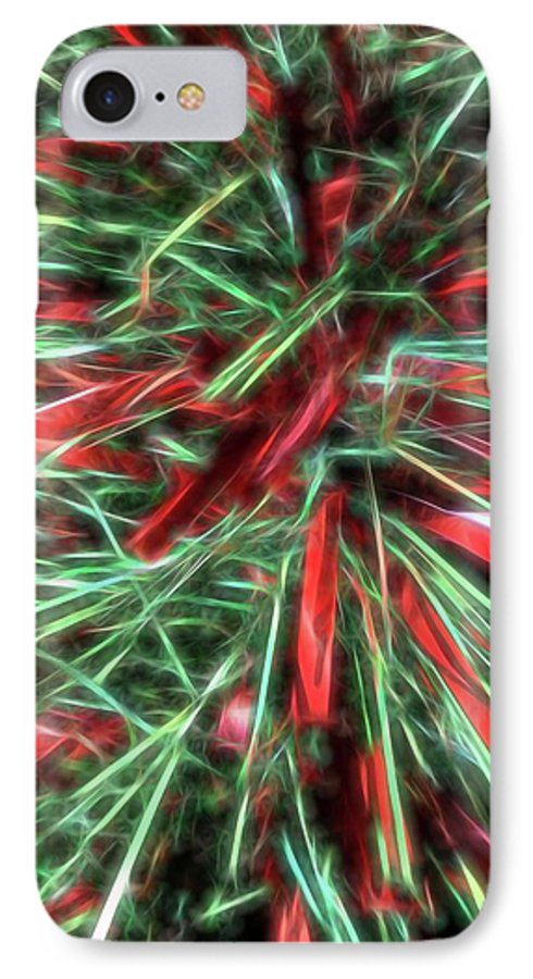 Red Green Christmas Garland Abstract - Phone Case