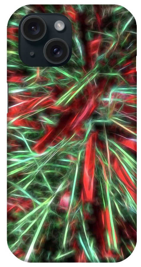 Red Green Christmas Garland Abstract - Phone Case
