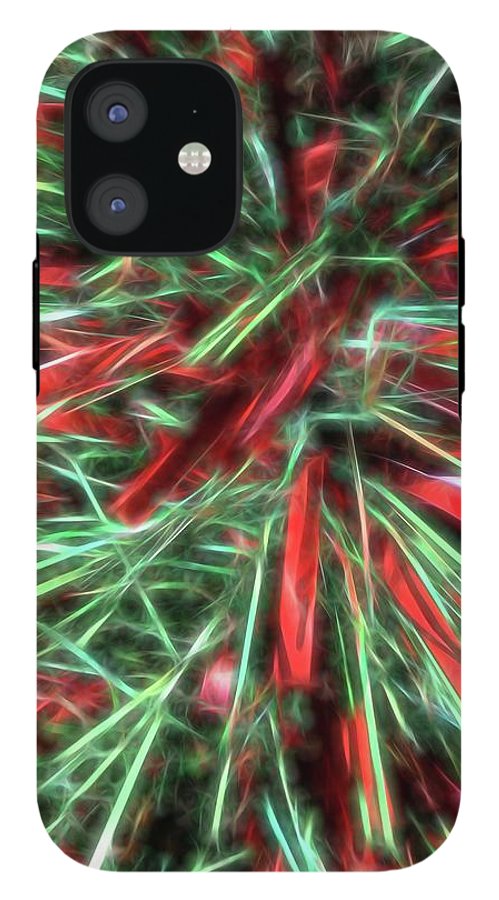 Red Green Christmas Garland Abstract - Phone Case