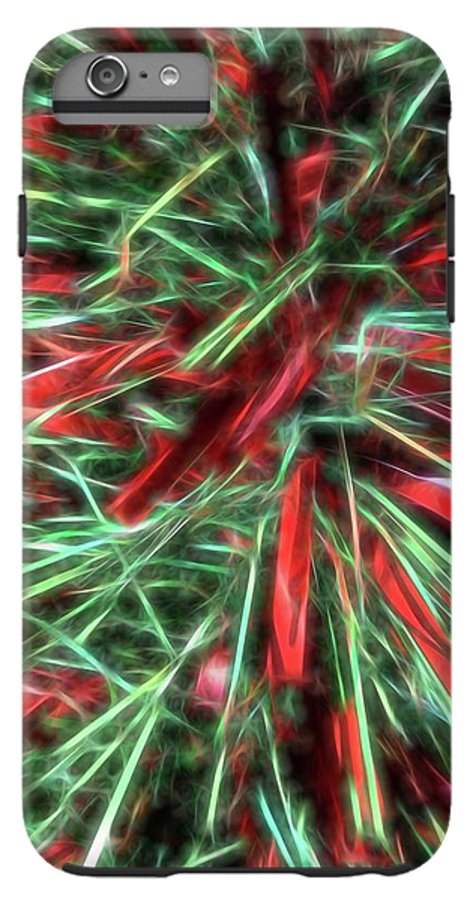 Red Green Christmas Garland Abstract - Phone Case