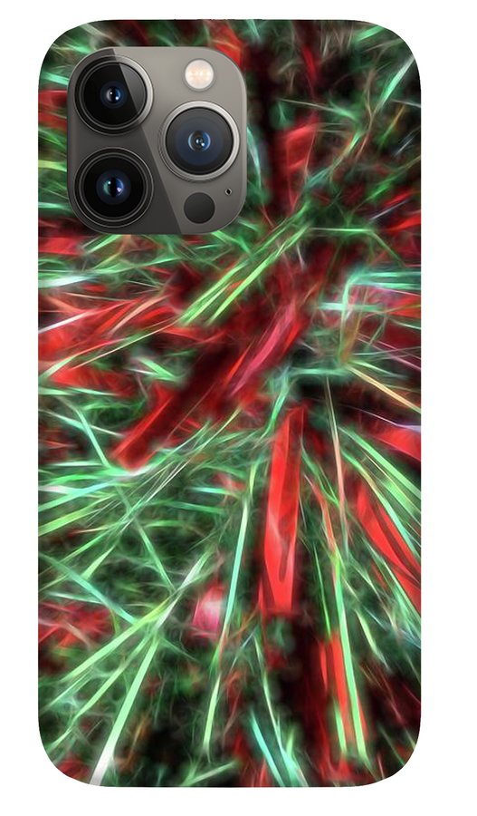 Red Green Christmas Garland Abstract - Phone Case