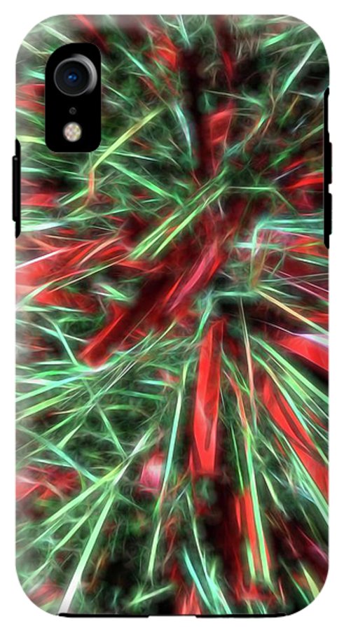 Red Green Christmas Garland Abstract - Phone Case