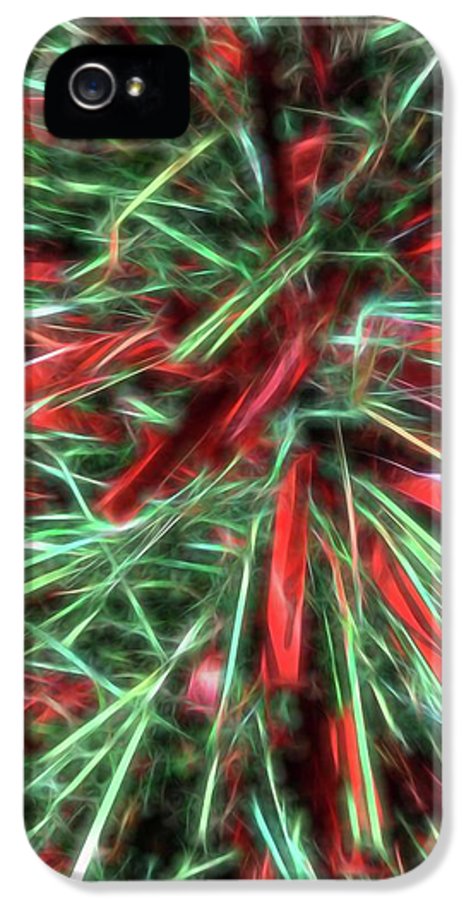 Red Green Christmas Garland Abstract - Phone Case