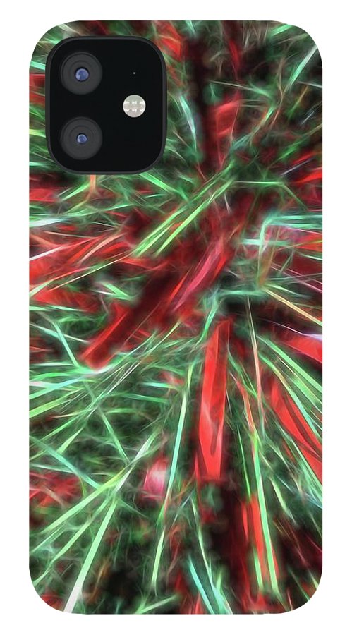Red Green Christmas Garland Abstract - Phone Case