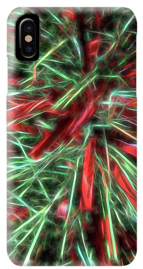 Red Green Christmas Garland Abstract - Phone Case